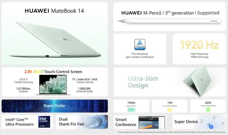 Huawei представи 14-инчовия лаптоп MateBook 14 2024 с Intel Meteor Lake и OLED сензорен екран