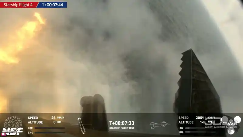 SpaceX за четвърти път изстреля гигантската ракета Starship – за първи път ускорителят осъществи меко кацане