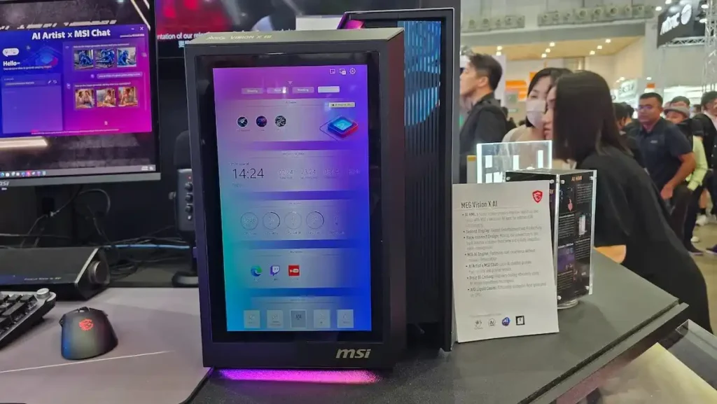 Тук може да бъде поставена и RTX 5090: компанията MSI представи компютърна кутия с вграден 13-инчов дисплей