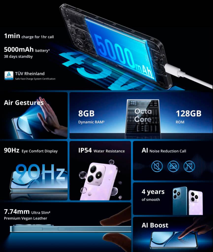 Представиха бюджетния смартфон Realme Narzo N63 с 90 Hz екран