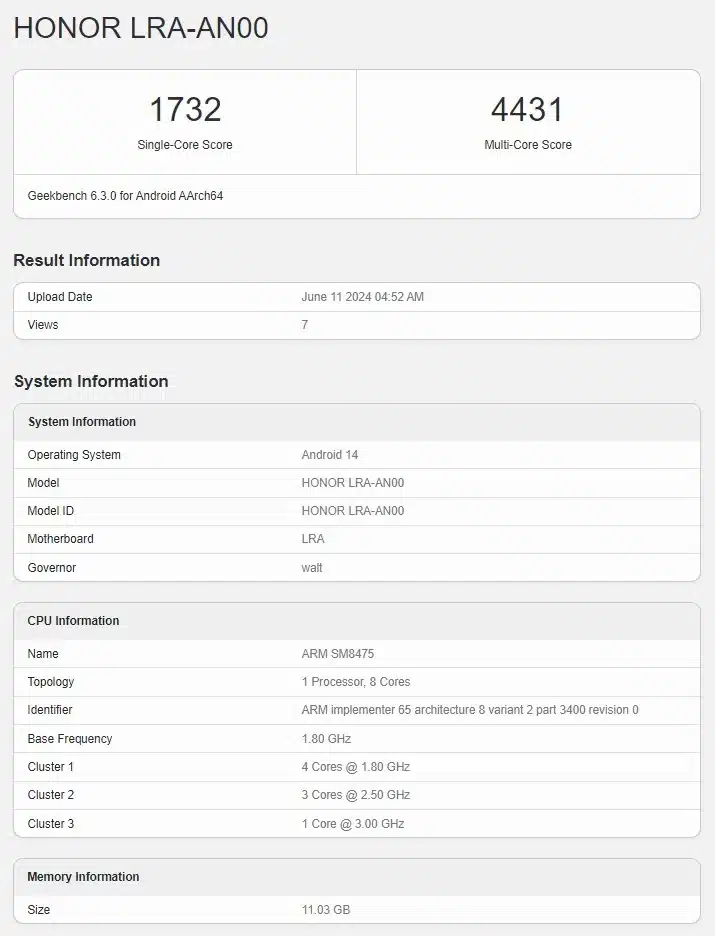 Honor Magic V Flip със Snapdragon 8+ Gen 1, 12GB RAM бе забелязан в Geekbench