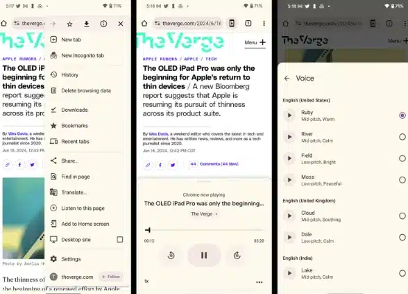 Мобилният Google Chrome под Android вече може да чете уеб-страниците на глас