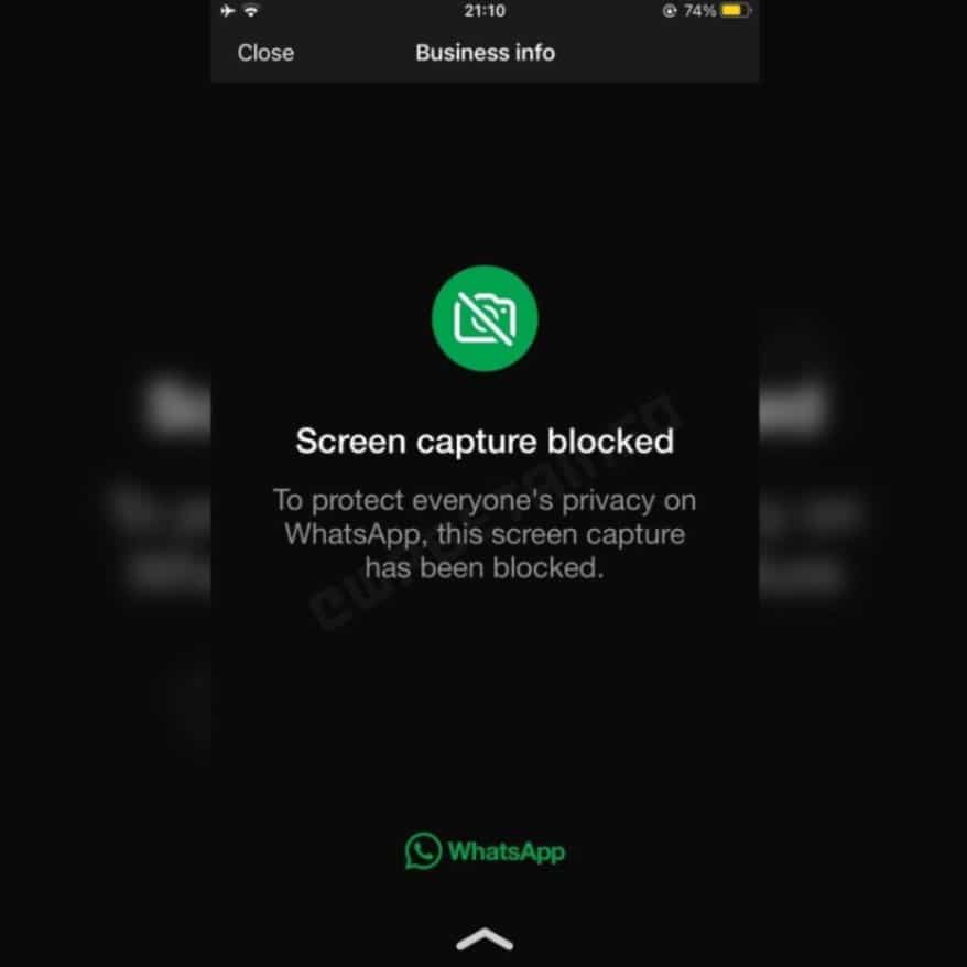 В бета-версията на WhatsApp за някои потребители беше блокирана възможността за правене на скрийншоти на профили