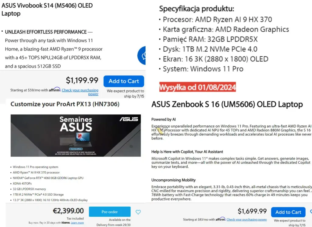 ASUS потвърждава излизането на AMD Ryzen AI 300 още на 15-ти юли