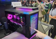 Тук може да бъде поставена и RTX 5090: компанията MSI представи компютърна кутия с вграден 13-инчов дисплей