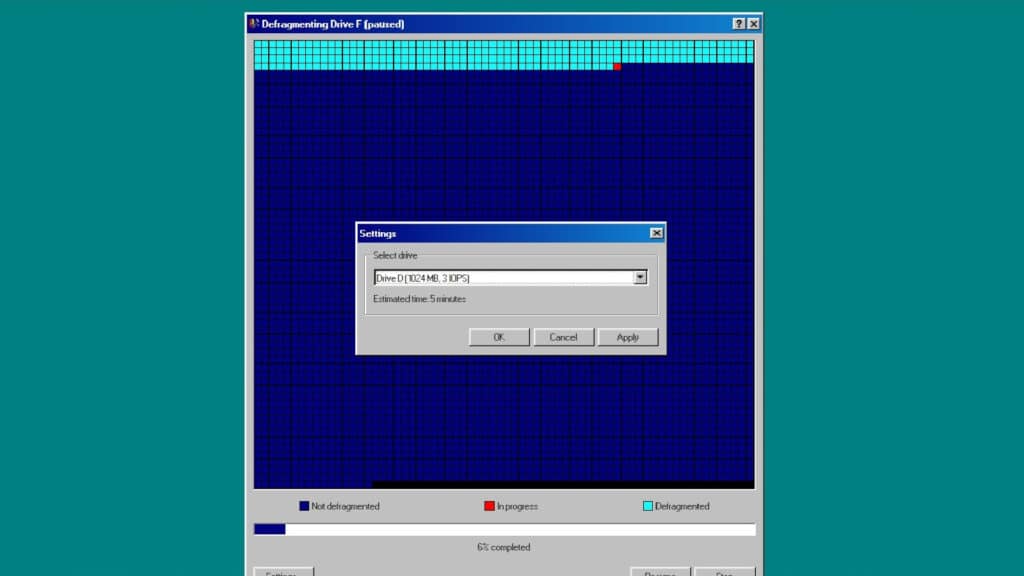 Инженер създаде симулатор на дефрагментация на диска в Windows 98, със същия интерфейс и звуци от твърдия диск