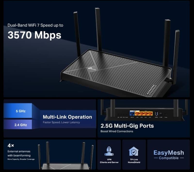 TP-Link пусна на пазара Archer BE3600 – рутер с поддръжка на Wi-Fi 7 на цена само 