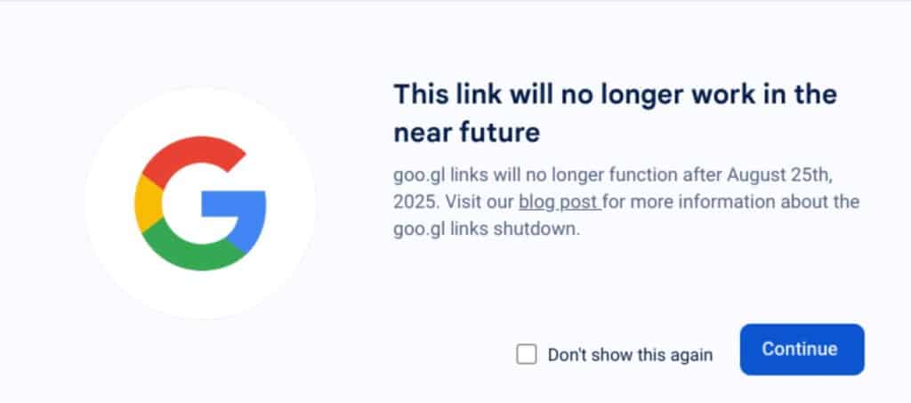 Кратките линкове goo.gl на Google няма да работят след 25 август 2025 година