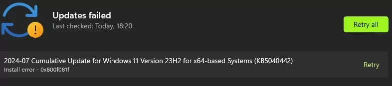 Актуализацията KB5040442 за Windows 11 причинява много проблеми: дори и по време на инсталацията