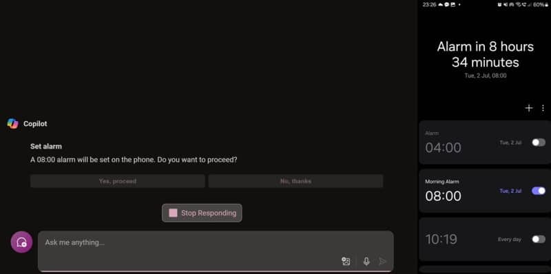 ИИ-асистентът Copilot вече може да управлява Android-смартфон, който е синхронизиран с Windows 11