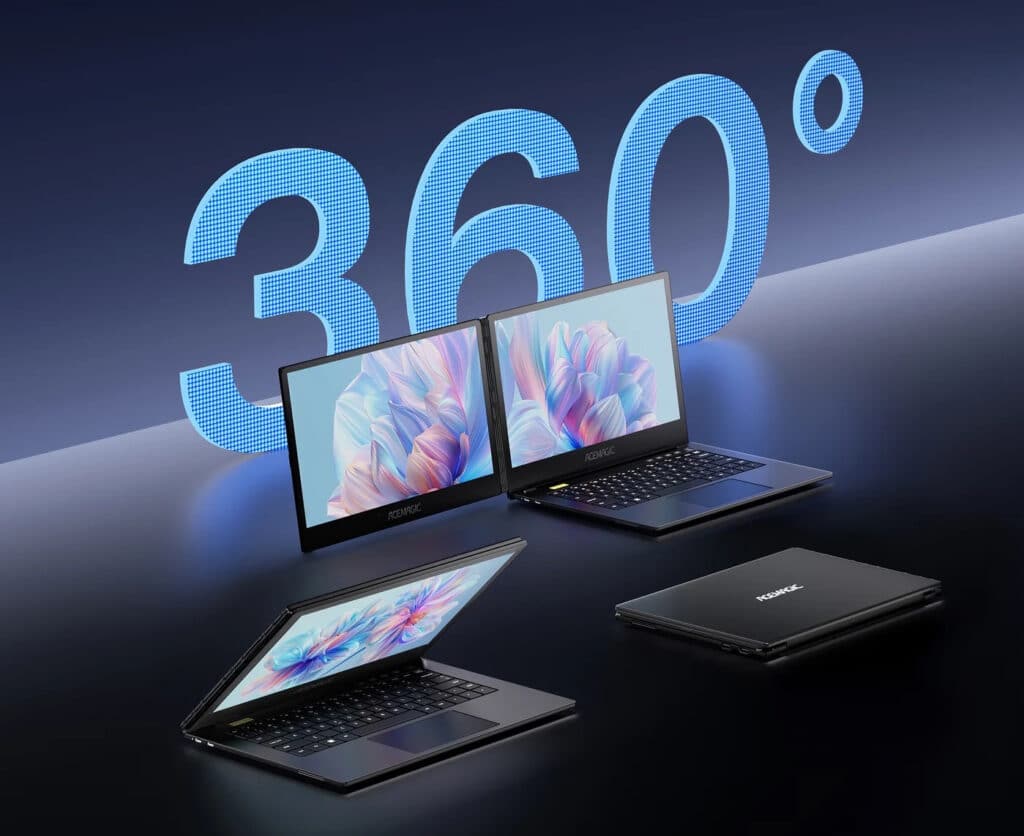 Acemagic представи X1: Лаптоп с два екрана, задвижван от чип Intel Core i7-1255U