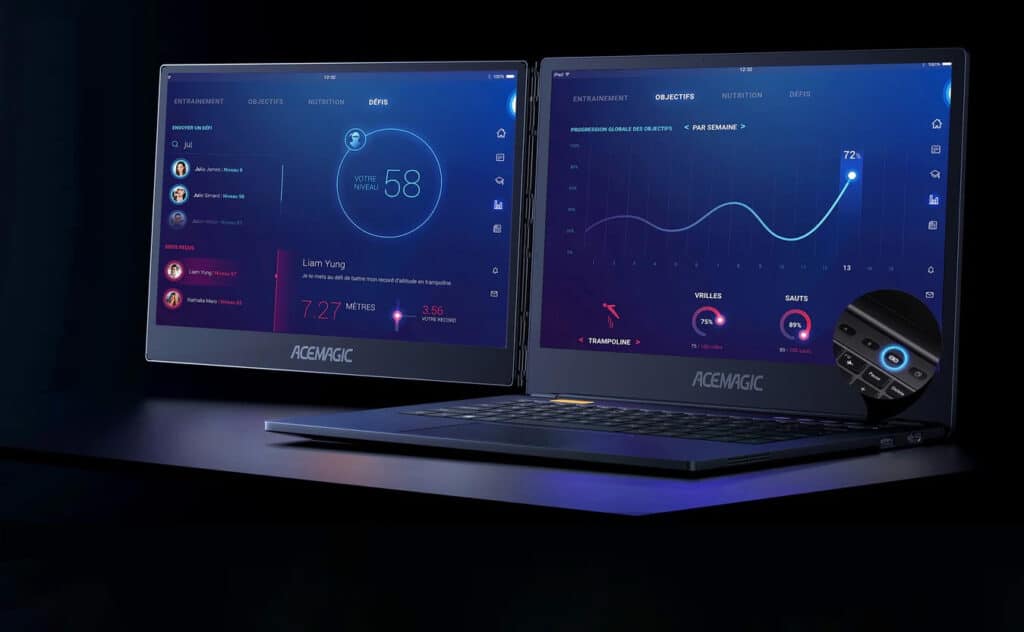 Acemagic представи X1: Лаптоп с два екрана, задвижван от чип Intel Core i7-1255U
