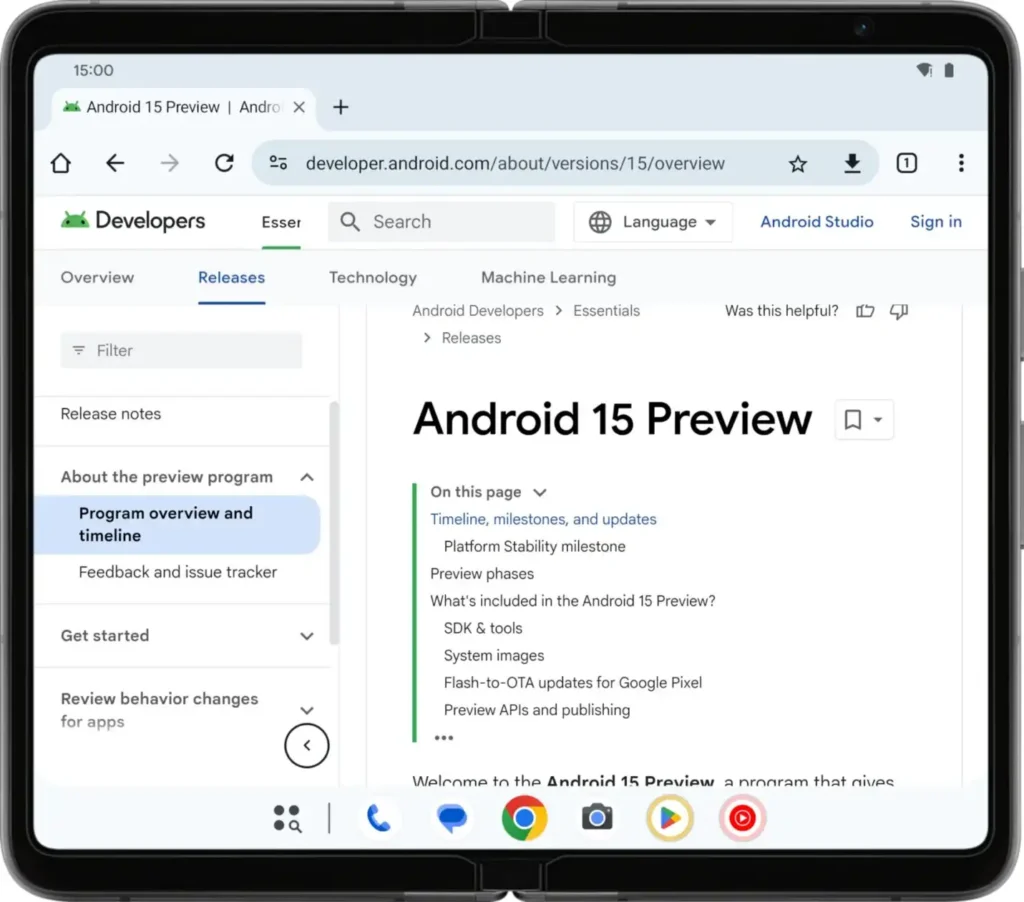 Смартфоните с Android 15 ще получат изскачащ таскбар като при таблетите