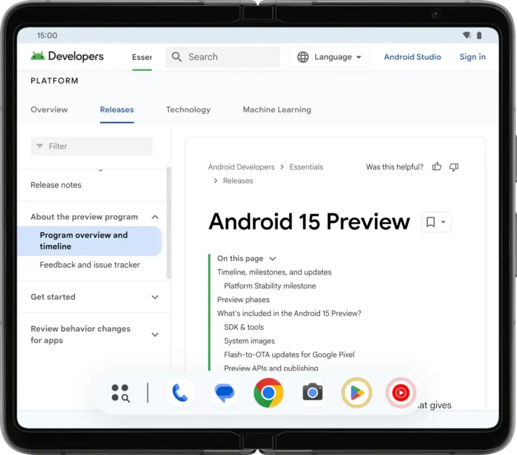Смартфоните с Android 15 ще получат изскачащ таскбар като при таблетите