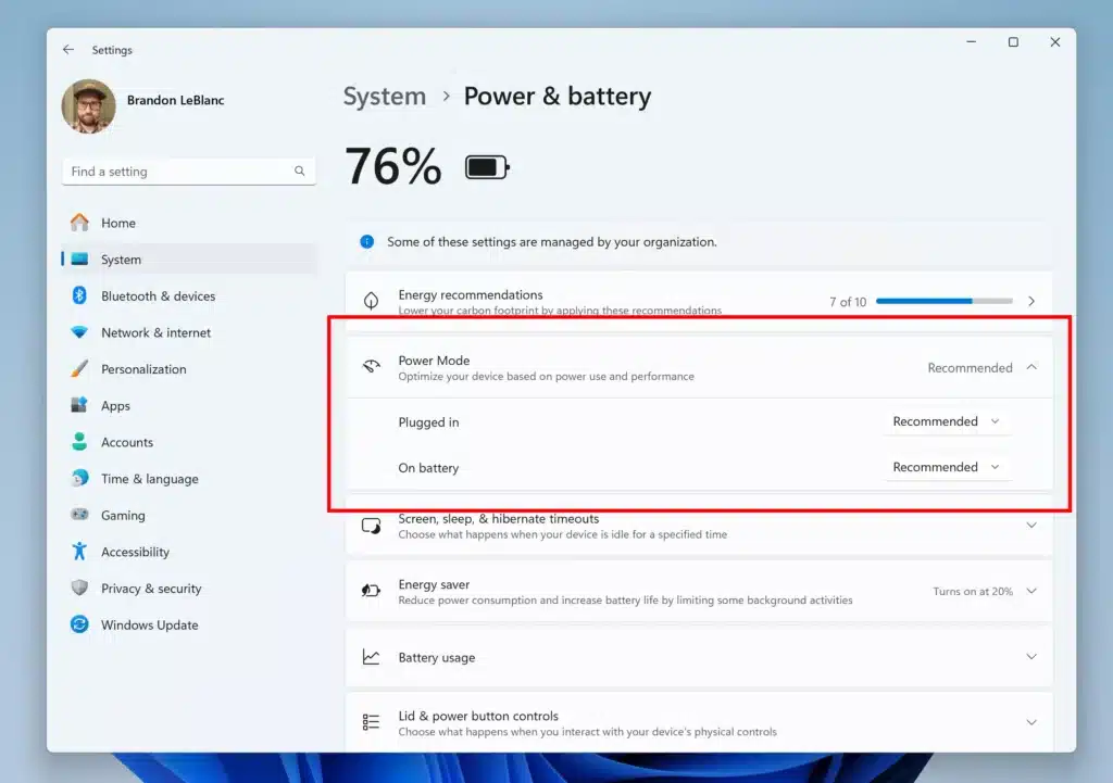 Windows 11: Подробности за новите режими на захранване чрез направени оптимизации