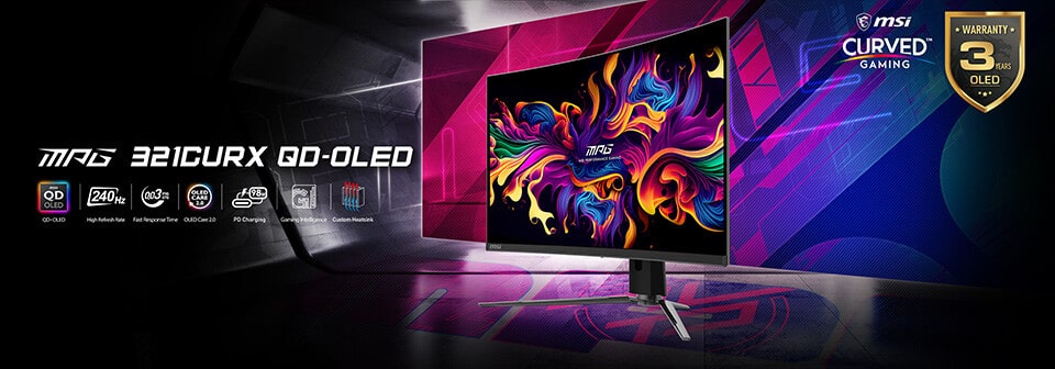 MSI представи първия си извит QD-OLED монитор: Той е 32-инчов, с 4K резолюция и 240 Hz честота на опресняване