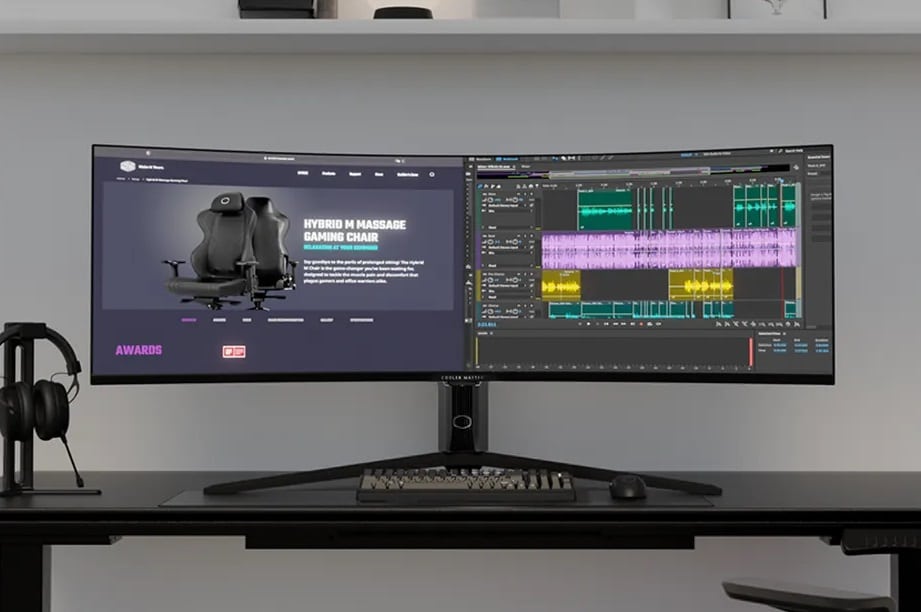 Cooler Master представи 57-инчов извит геймърски монитор с Mini-LED подсветка и двойна 4K резолюция