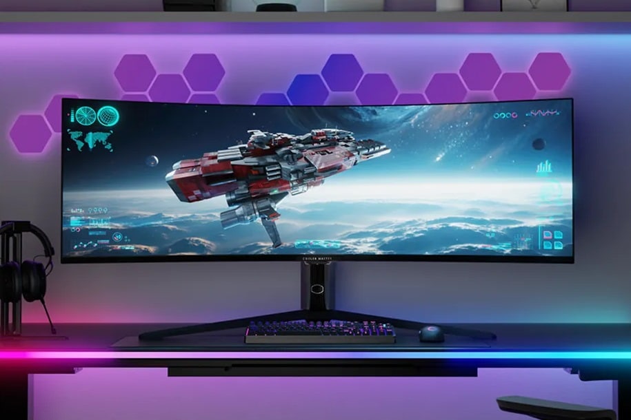 Cooler Master представи 57-инчов извит геймърски монитор с Mini-LED подсветка и двойна 4K резолюция