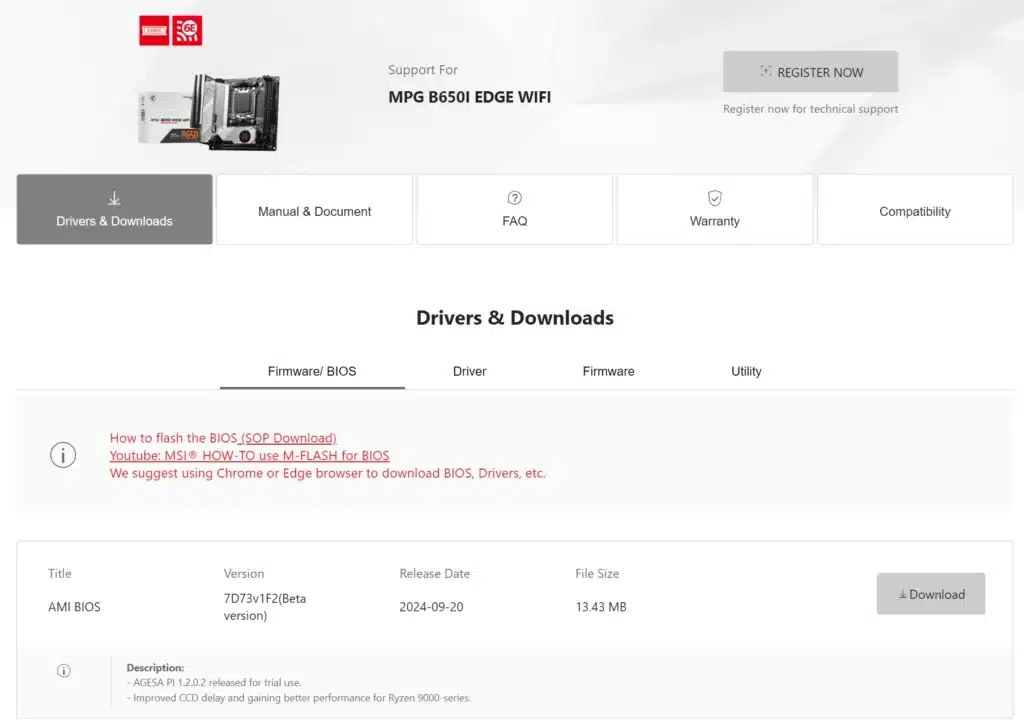 Последната актуализация на BIOS на MSI подобрява производителността на процесорите AMD Ryzen 9000