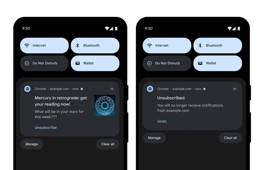 В Chrome за Android вече можете бързо да изключите известията от сайтовете