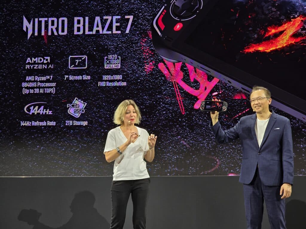 Acer представи Nitro Blaze 7: Джобен геймърски компютър с процесор на AMD от последно поколение, 144 Hz FHD екран екран и 2 TB SSD