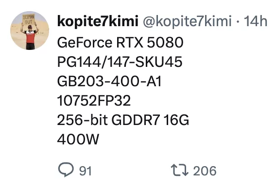 32 GB памет, 600 W пикова мощност и много повече производителност от RTX 4090: инсайдер публикува характеристиките на RTX 5090