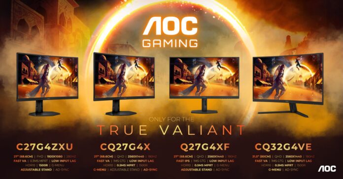 C27G4ZXU_CQ27G4X_Q27G4XF_CQ32G4VE_1600_EN Серията AOC GAMING G4 представя елегантни извивки и ненадминати спецификации
