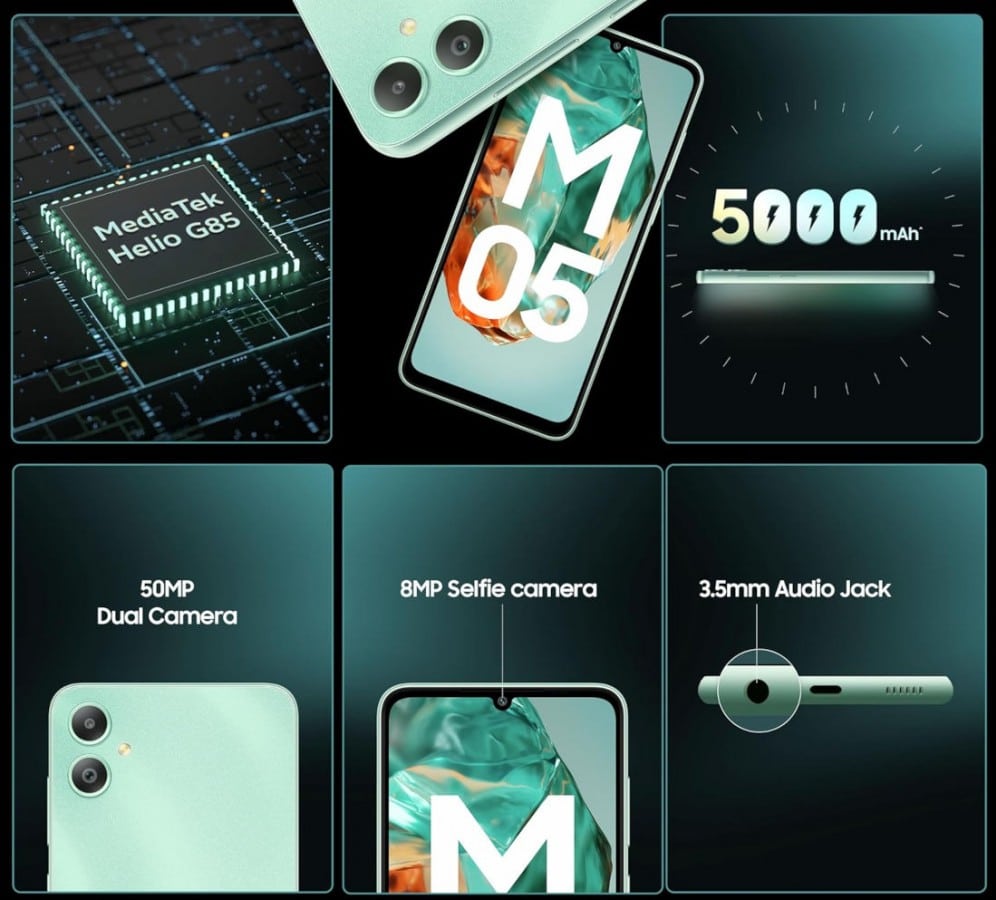 Samsung представи евтиния смартфон Galaxy M05 с чип Helio G85 и 4 GB RAM за