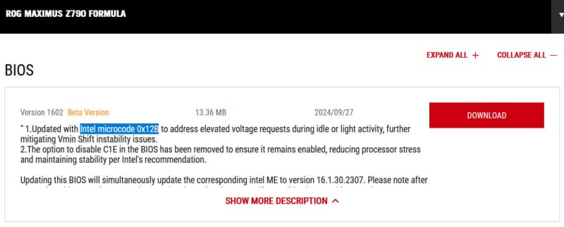 Asus, ASRock и MSI пускат BIOS с финалната поправка на микрокода за проблемните процесори Raptor Lake на Intel