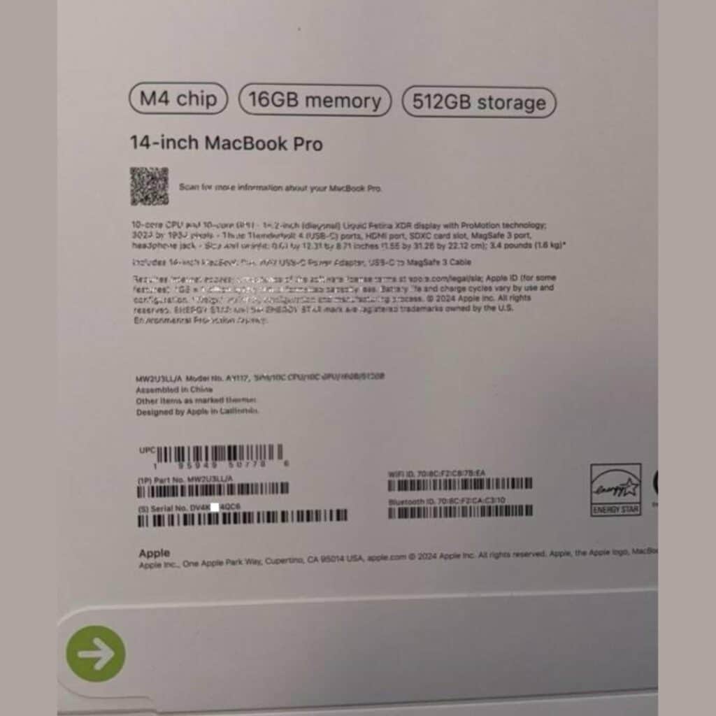 Във Facebook започна да се продава неанонсиран все още ноутбук Apple MacBook Pro с M4 процесор