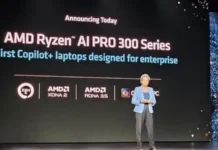 AMD представи процесорите Ryzen AI Pro 300 за корпоративни преносими компютри