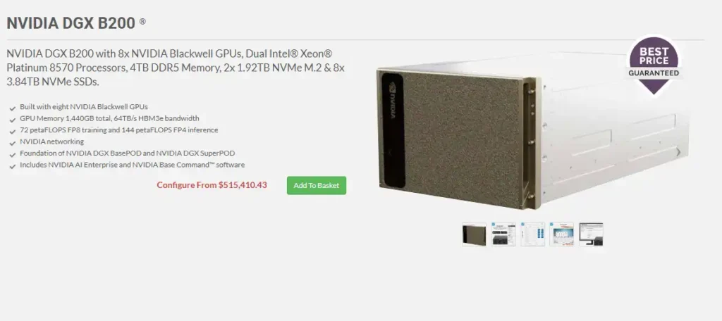 Върховият ИИ хардуер Blackwell DGX B200 на NVIDIA струва над 515 хиляди долара