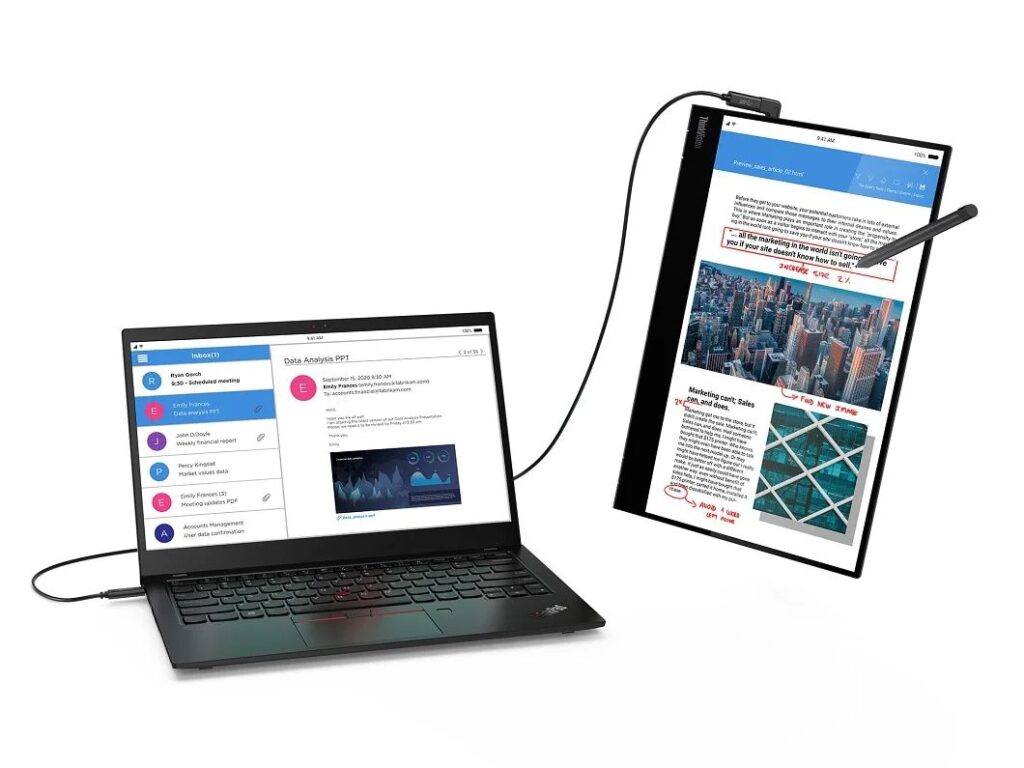 Lenovo Think Vision M14t Gen 2: Най-добрият помощник за мобилна продуктивност