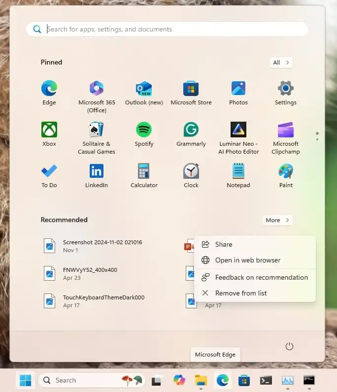 В менюто и таскбара на Windows 11 ще има бутон за споделяне