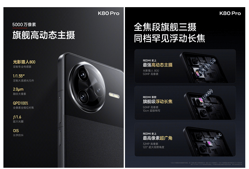 6000 mAh, 120W, IP68/IP69, 2K екран, Snapdragon 8 Elite и най-накрая наистина топ камера. Представиха Redmi K80 Pro