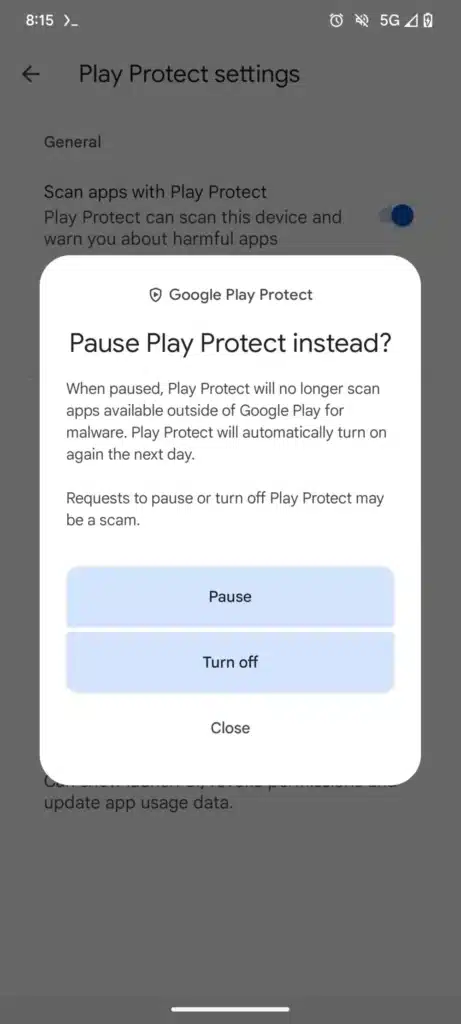 Предстояща актуализация на Google Play ще добави функция за временно деактивиране на вградената защита
