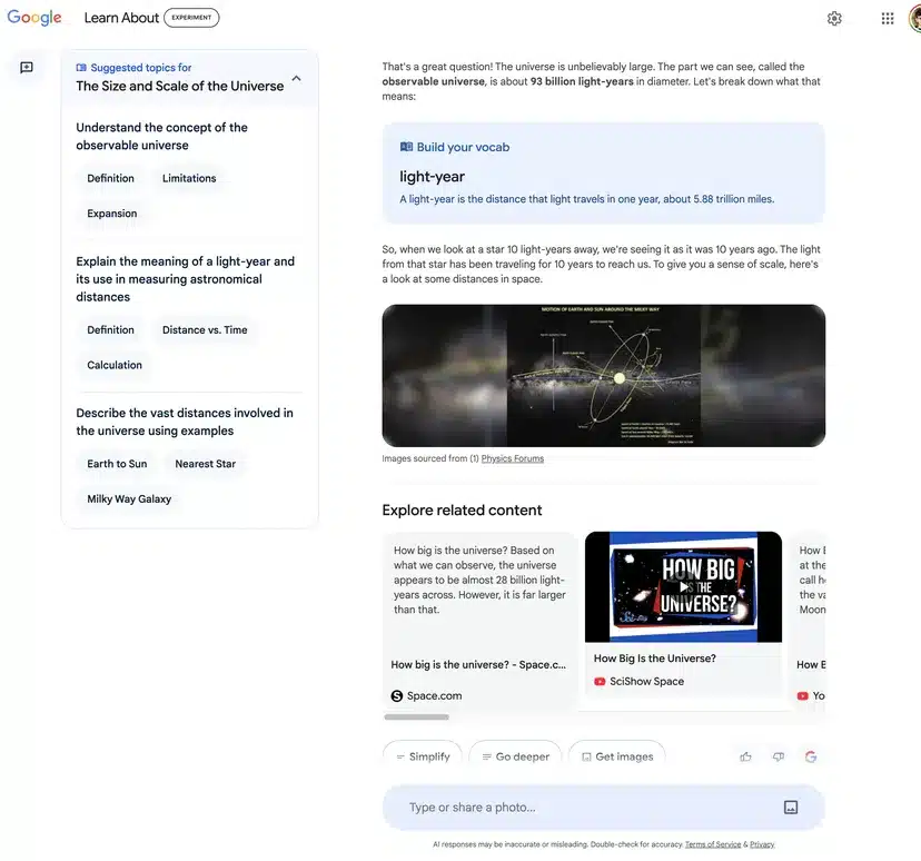 Google стартира нов експериментален инструмент, наречен Learn About: AI, който се учи, а не само отговаря