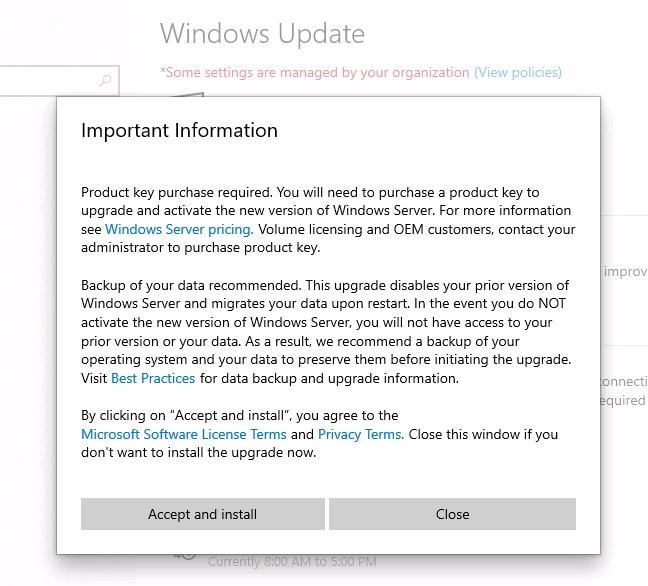 Някои сървъри, работещи под Windows Server 2022, бяха автоматично надстроени до Windows Server 2025 без необходимия лиценз