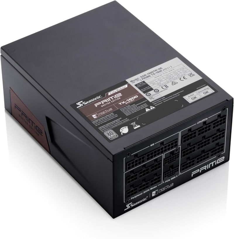Много тихо захранване от 1600 W за 9 – пуснаха Seasonic PRIME TX-1600 Noctua Edition с вентилатор Noctua