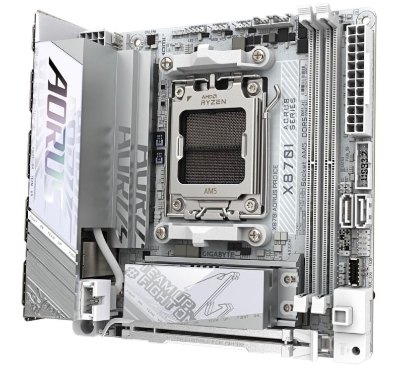 Gigabyte пусна Socket AM5 платката Aorus X870I Pro Ice във формат Mini-ITX