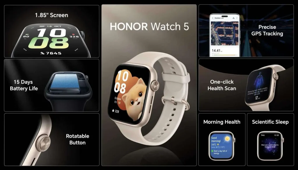 Стартираха глобалните продажби на Honor Watch 5 – 15 дни автономна работа!