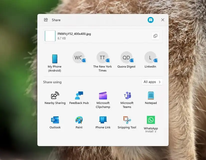 В менюто и таскбара на Windows 11 ще има бутон за споделяне