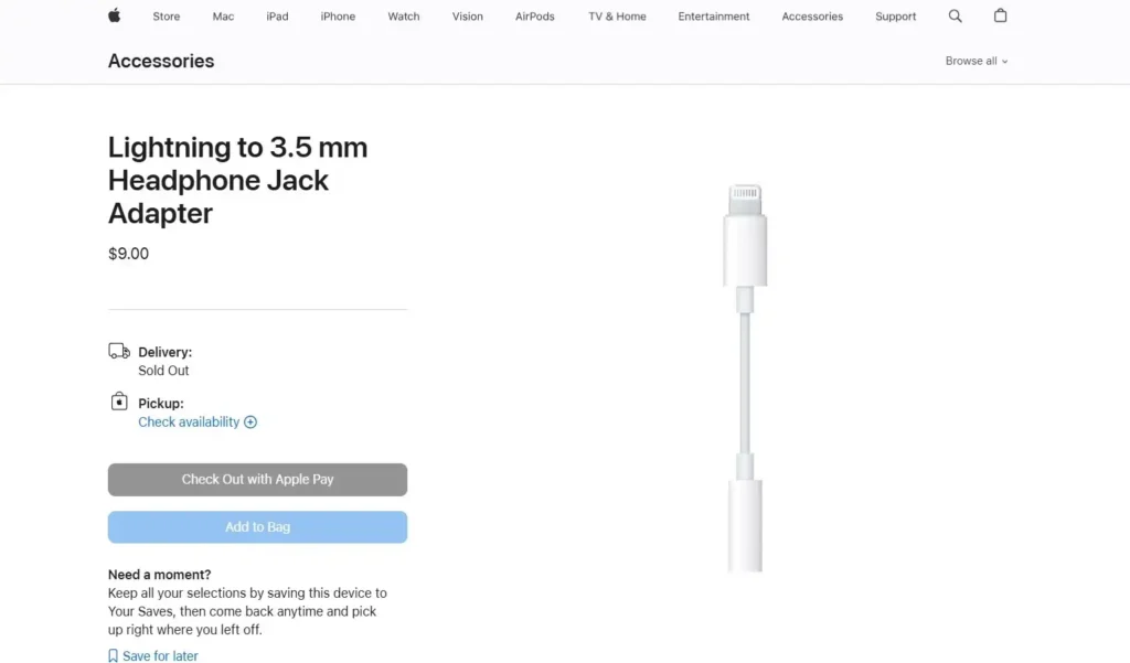 Край с адаптера Lightning: Apple прекратява продажбите на аксесоара