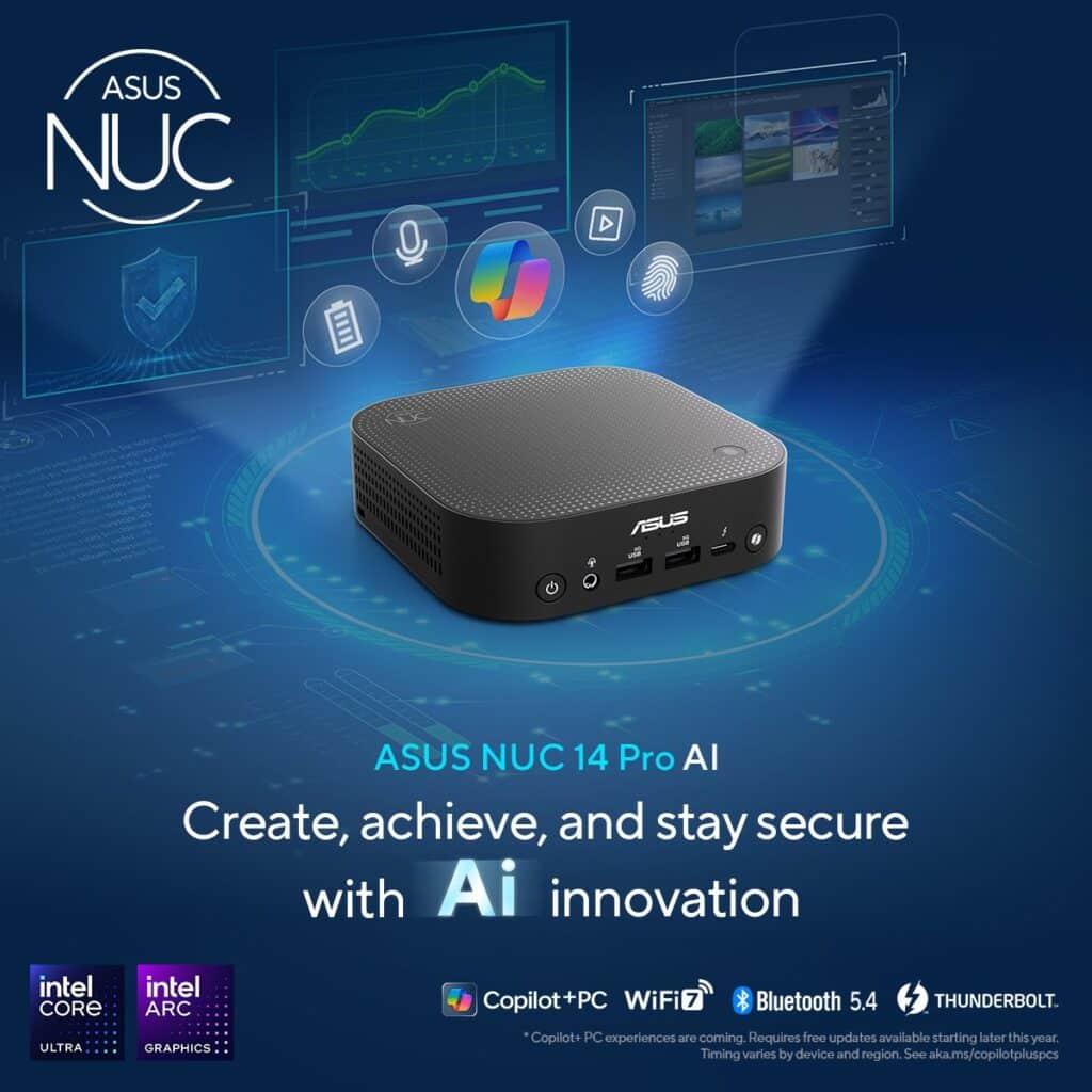 AI навлиза в мини компютрите с ASUS NUC 14 Pro AI