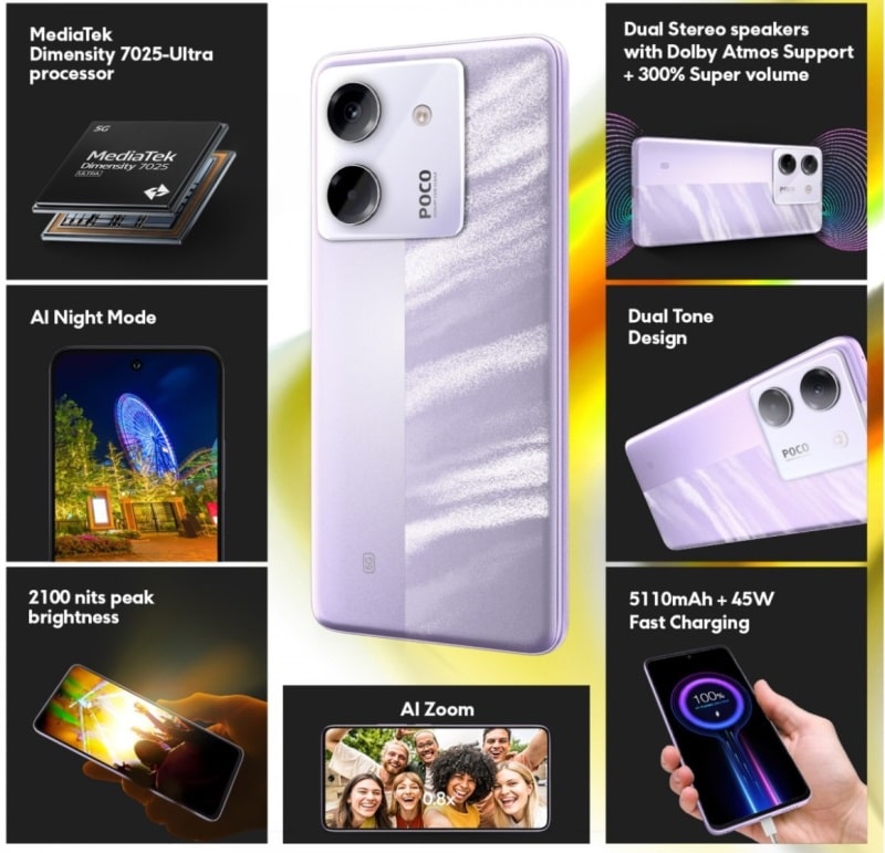 Poco представи M7 Pro 5G с чип Dimensity 7025 Ultra, 50MP камера и 5110 mAh батерия на цени, започващи от 5