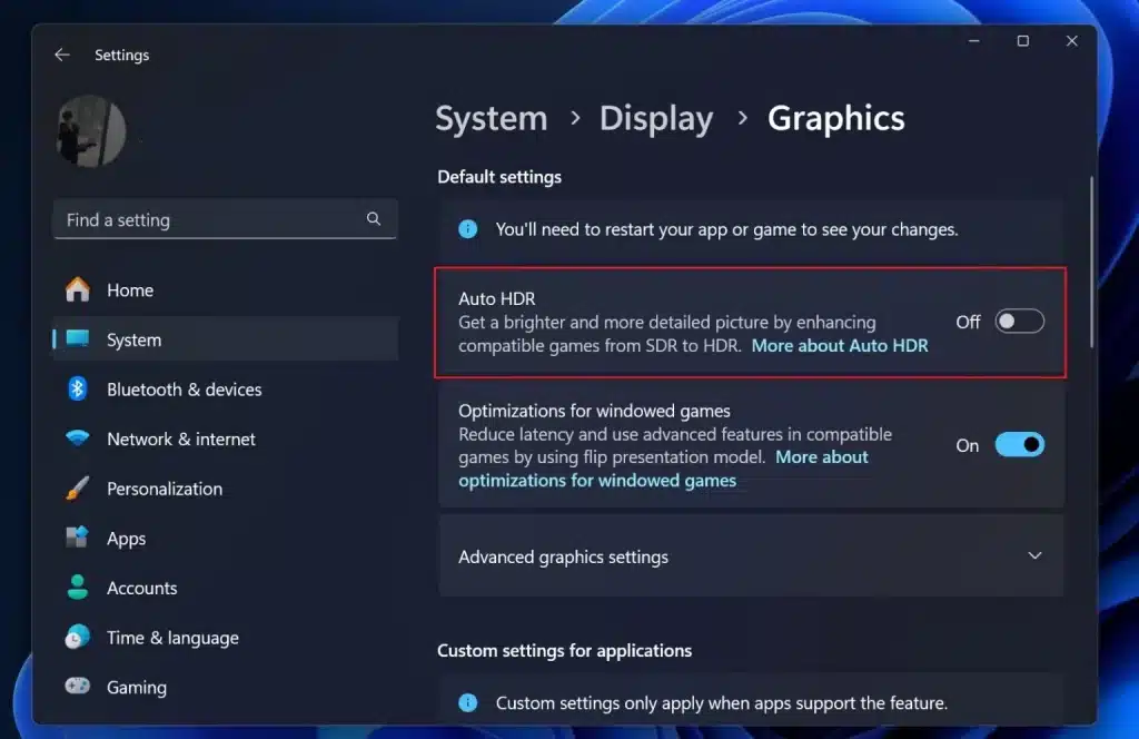 Microsoft блокира възможността за актуализиране до Windows 11 24H2 на компютрите с Auto HDR