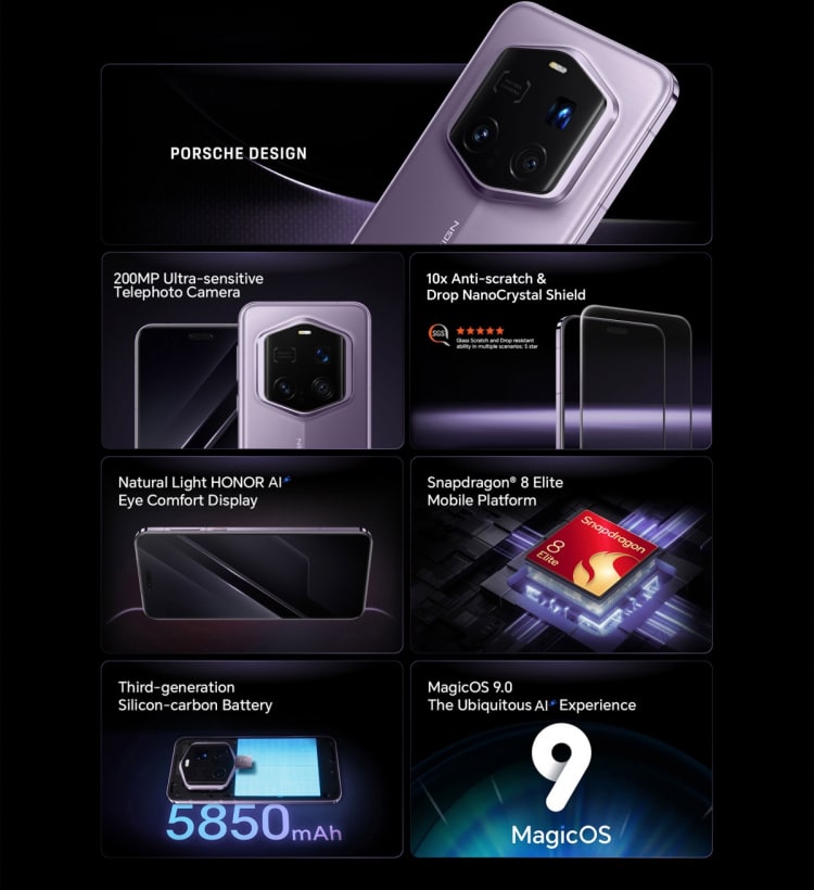 Премиум-смартфонът Honor Magic7 RSR Porsche Design се появи на световния пазар за €1799