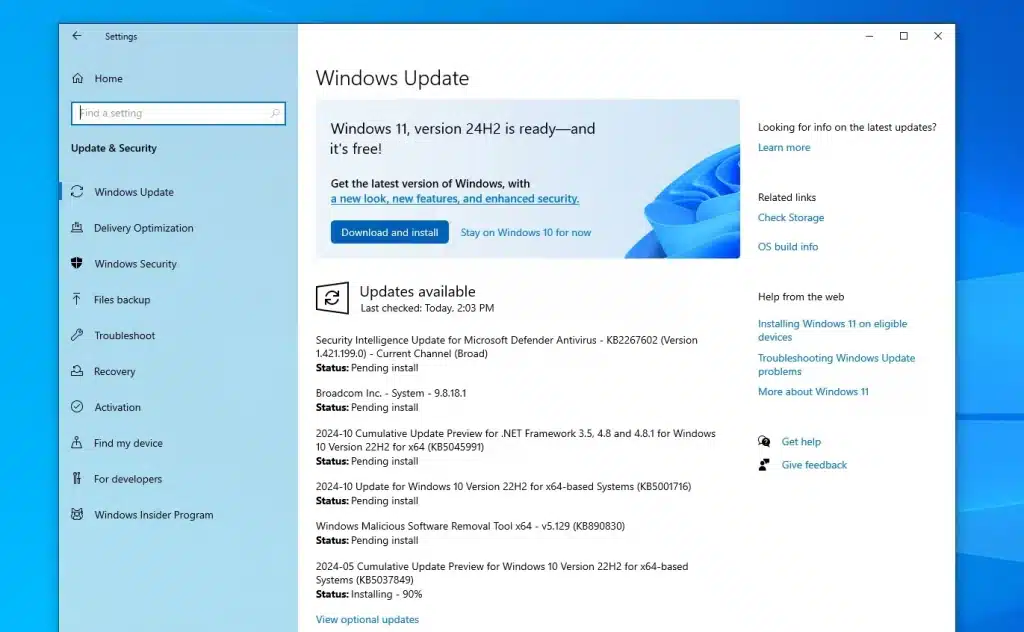 Потребителите на Windows 10 вече имат опцията директно да надстроят до Windows 11 24H2