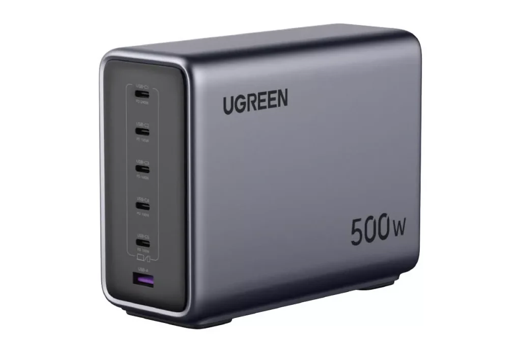 Ugreen представи 500W GaN зарядно устройство, което може да захранва едновременно 5 лаптопа и дори електрически велосипед