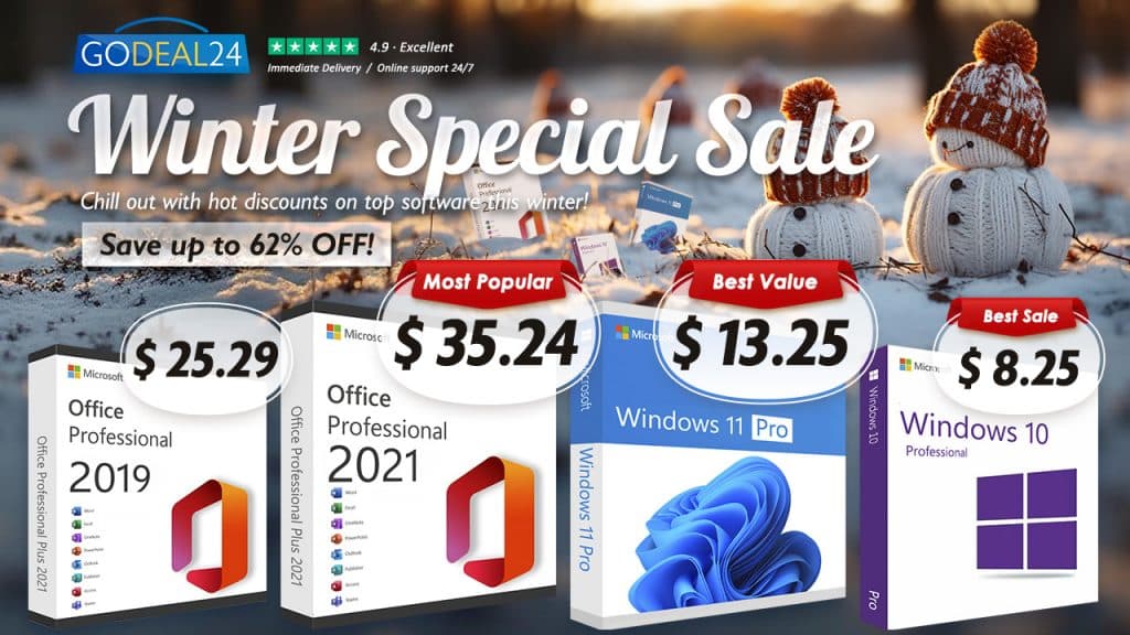 Специалната зимна разпродажба на софтуер е тук: доживотен лиценз за Microsoft Office Pro само за ,29